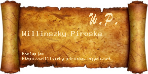 Willinszky Piroska névjegykártya